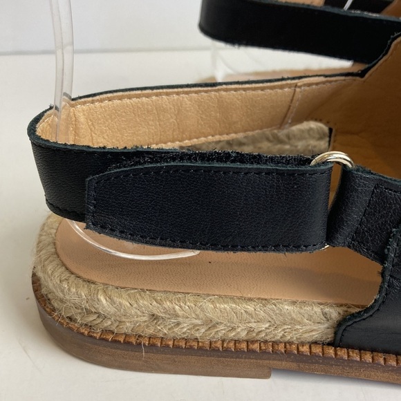 Anthropologie | Black Mollie Scalloped Sandals 37 Slingback Espadrilles Vacation - Picture 9 of 16